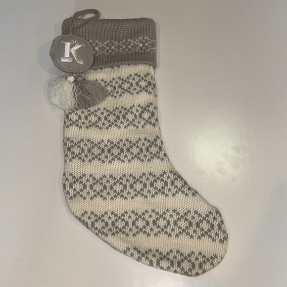 Target Wondershop Knit Fair Isle 20” Stocking Initial K - Picture 1 of 6